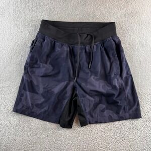 Lululemon Pace Breaker Shorts Mens S-  Camo Blue Black Athletic Gym READ